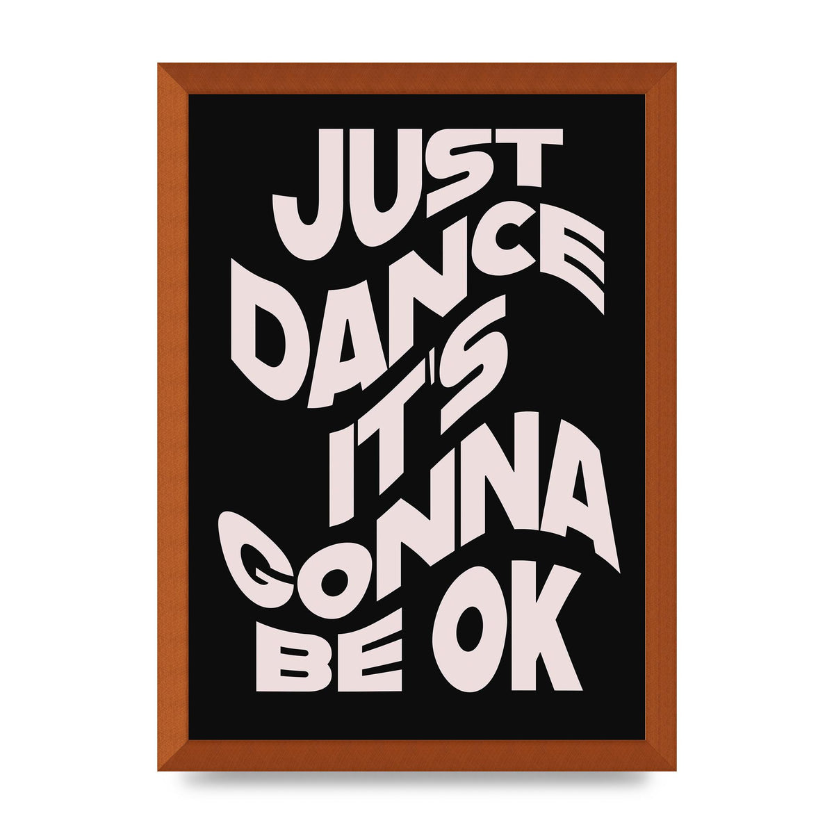Just Dance Black Pink Wave" Printed Poster - A3 framed