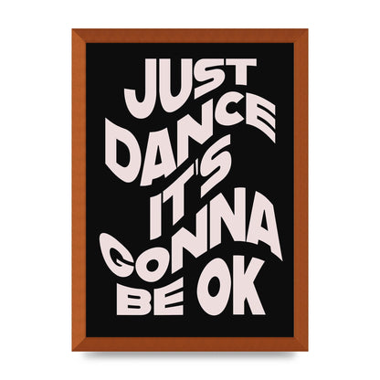 Just Dance Black Pink Wave" Printed Poster - A3 framed