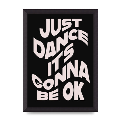 Just Dance Black Pink Wave" Printed Poster - A3 framed