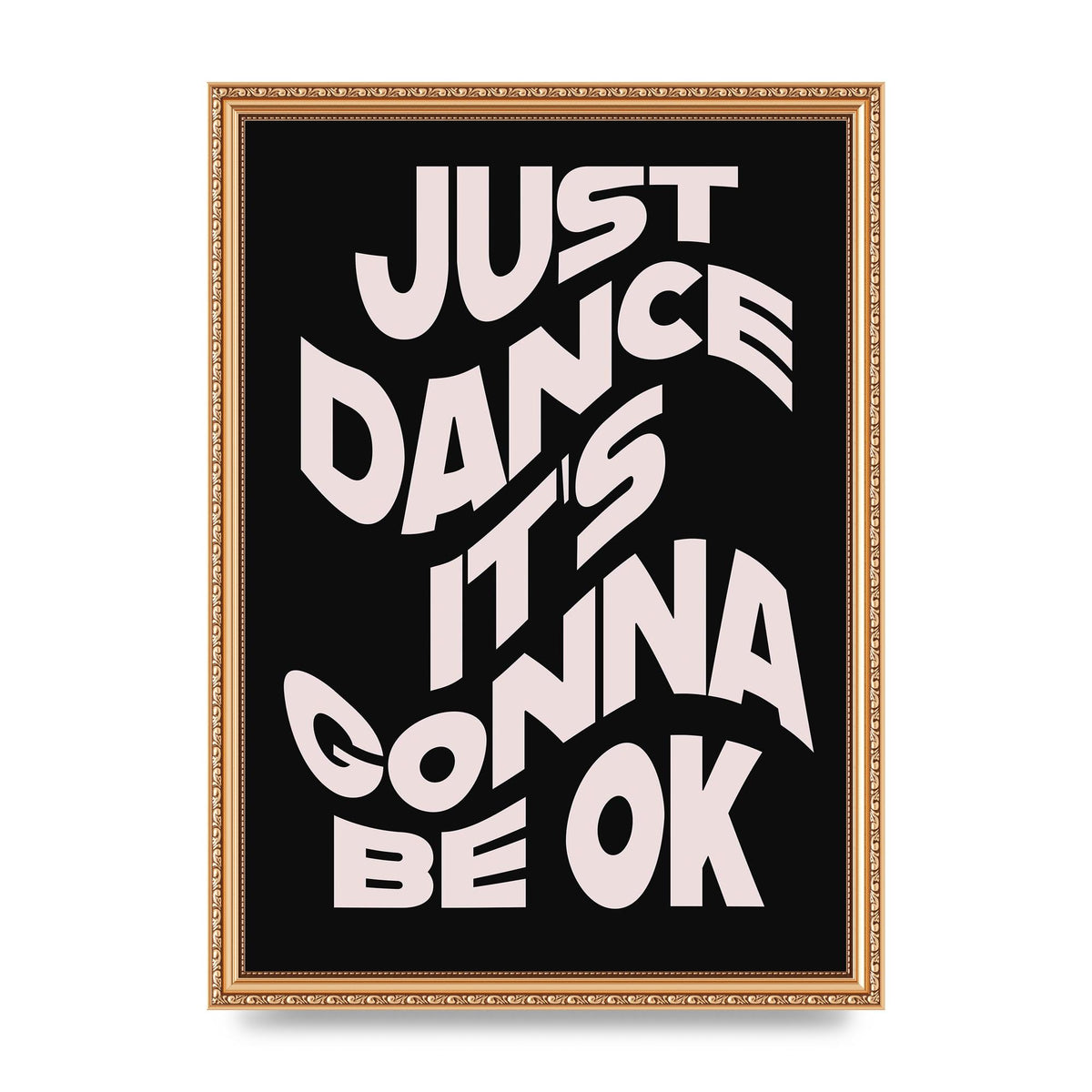 Just Dance Black Pink Wave" Printed Poster - A3 framed
