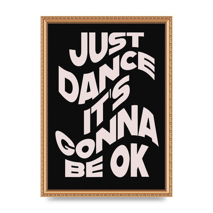 Just Dance Black Pink Wave" Printed Poster - A3 framed
