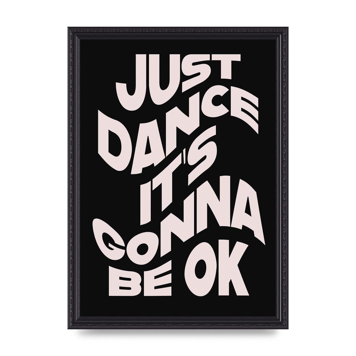 Just Dance Black Pink Wave" Printed Poster - A3 framed