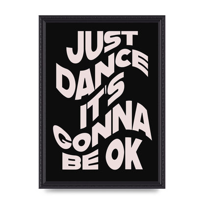 Just Dance Black Pink Wave" Printed Poster - A3 framed