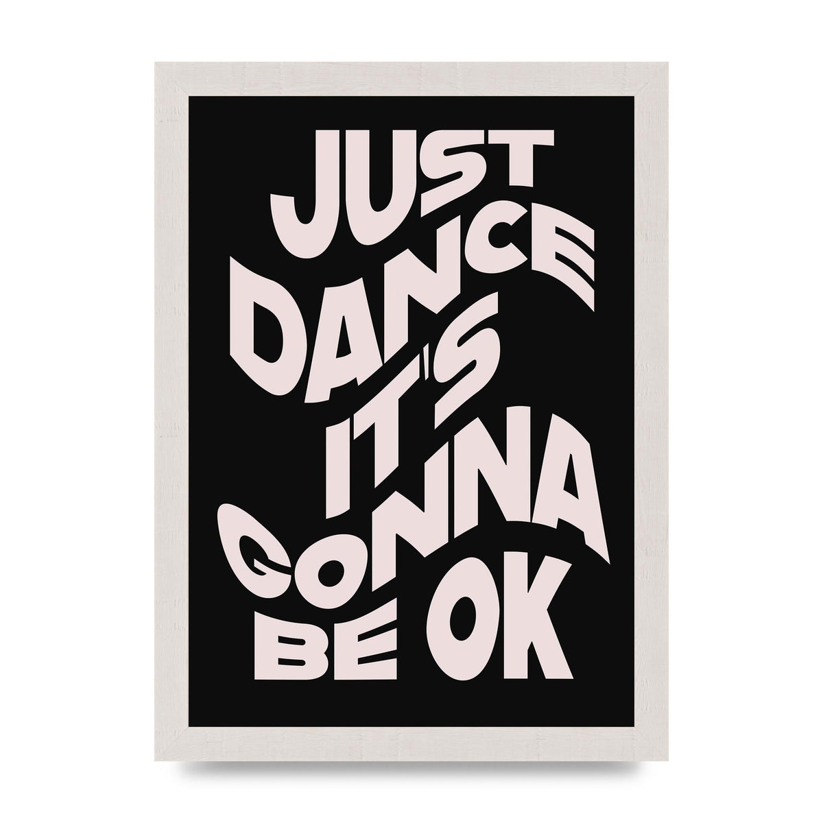 Just Dance Black Pink Wave" Printed Poster - A4 framed