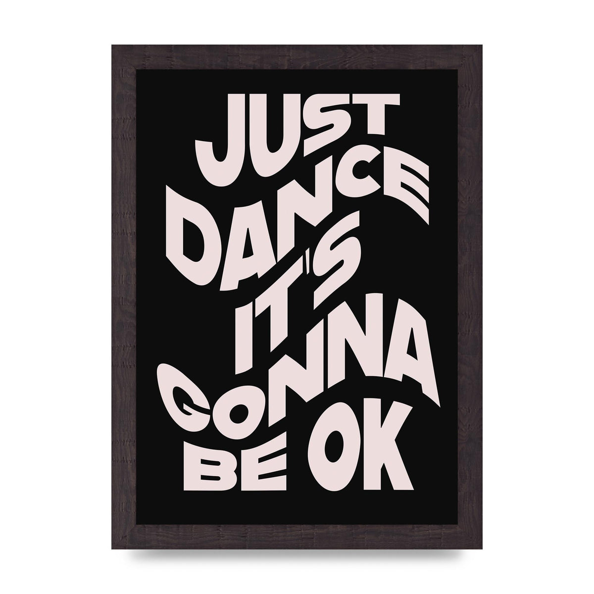 Just Dance Black Pink Wave" Printed Poster - A4 framed