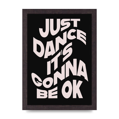 Just Dance Black Pink Wave" Printed Poster - A4 framed