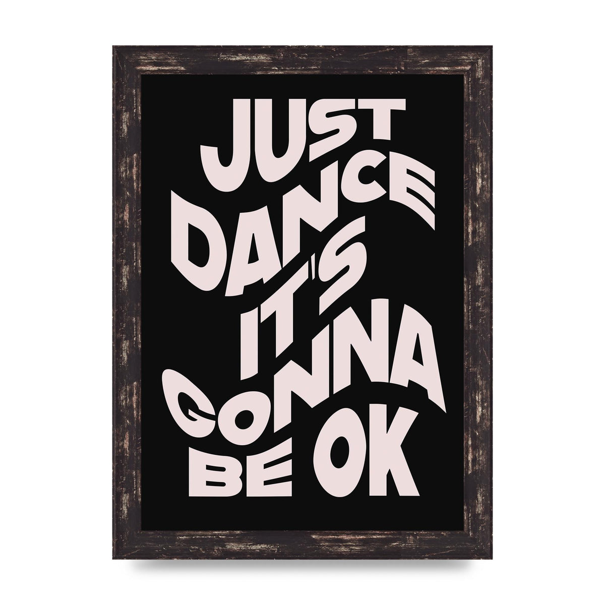 Just Dance Black Pink Wave" Printed Poster - A4 framed