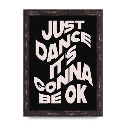 Just Dance Black Pink Wave" Printed Poster - A4 framed