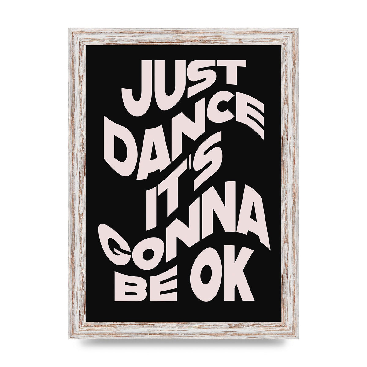 Just Dance Black Pink Wave" Printed Poster - A4 framed