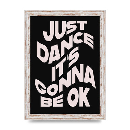 Just Dance Black Pink Wave" Printed Poster - A4 framed