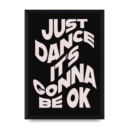 Just Dance Black Pink Wave" Printed Poster - A4 framed
