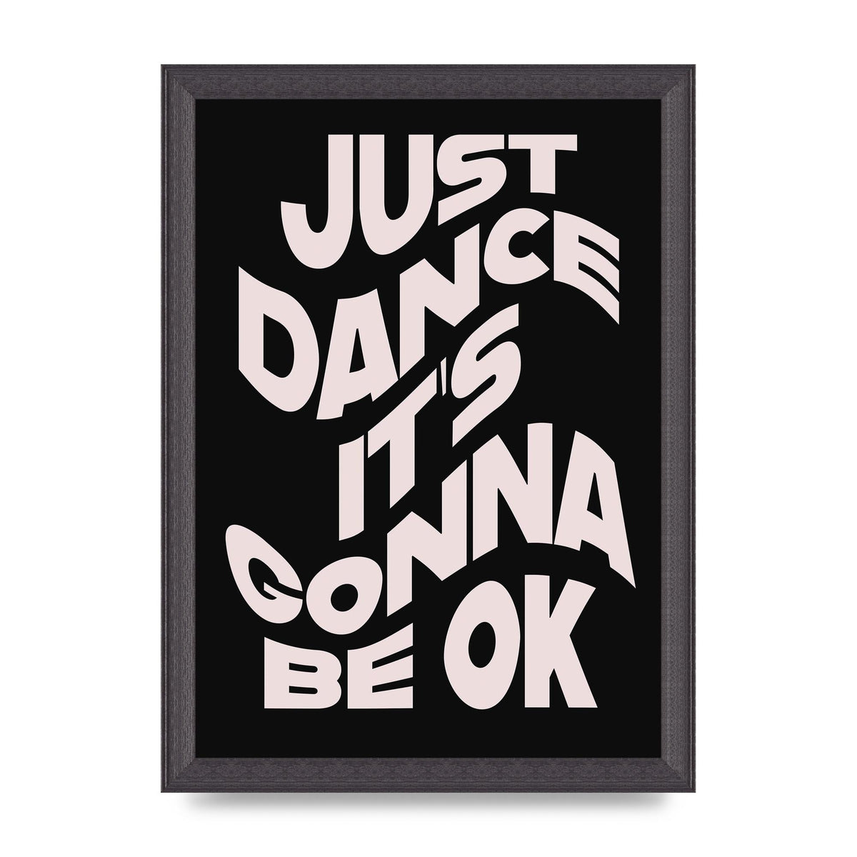 Just Dance Black Pink Wave" Printed Poster - A4 framed