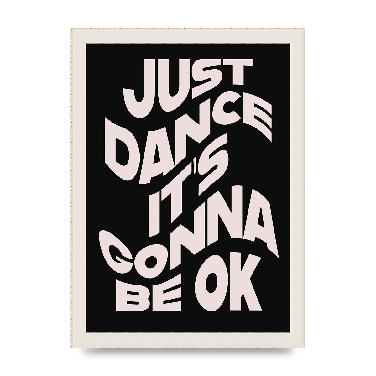 Just Dance Black Pink Wave" Printed Poster - A4 framed
