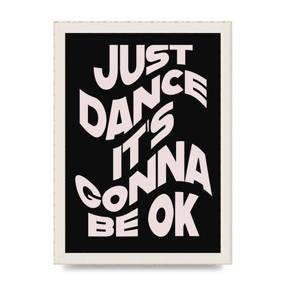 Just Dance Black Pink Wave" Printed Poster - A4 framed