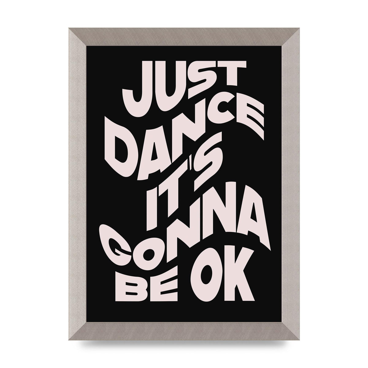 Just Dance Black Pink Wave" Printed Poster - A4 framed