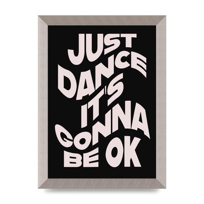 Just Dance Black Pink Wave" Printed Poster - A4 framed