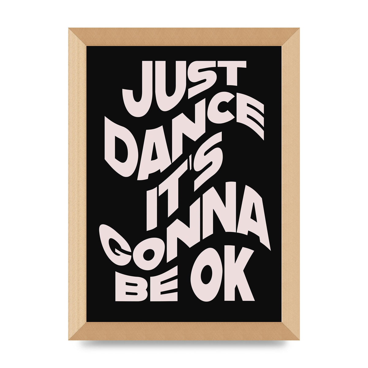 Just Dance Black Pink Wave" Printed Poster - A4 framed