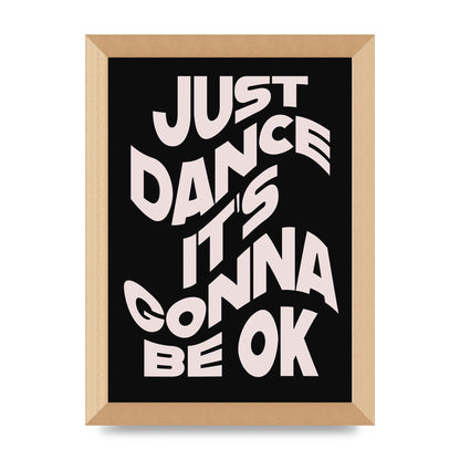 Just Dance Black Pink Wave" Printed Poster - A4 framed