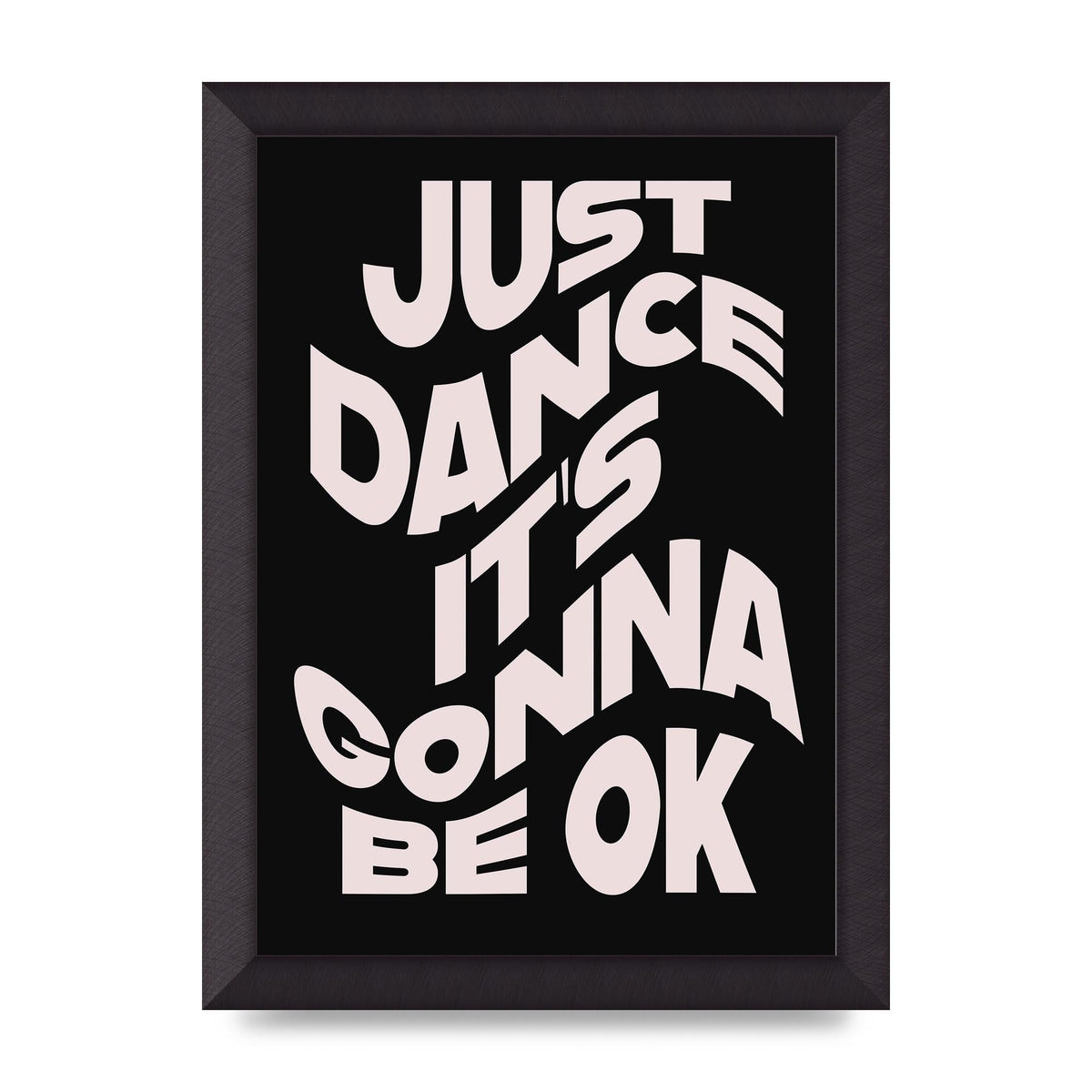 Just Dance Black Pink Wave" Printed Poster - A4 framed