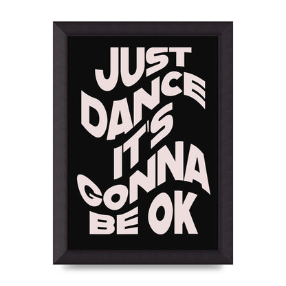 Just Dance Black Pink Wave" Printed Poster - A4 framed