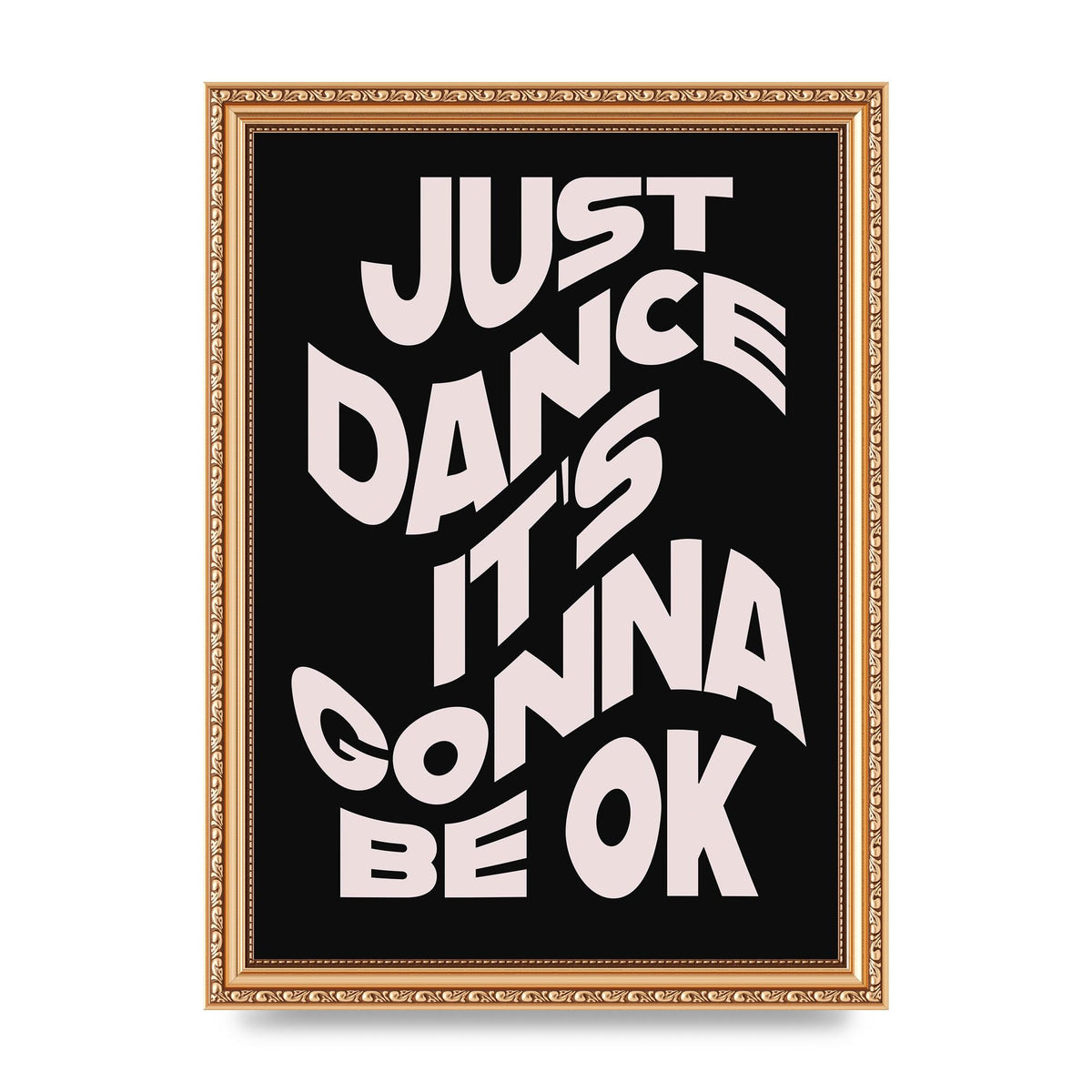 Just Dance Black Pink Wave" Printed Poster - A4 framed