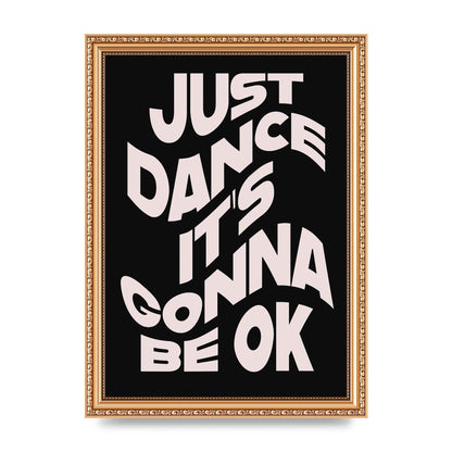 Just Dance Black Pink Wave" Printed Poster - A4 framed