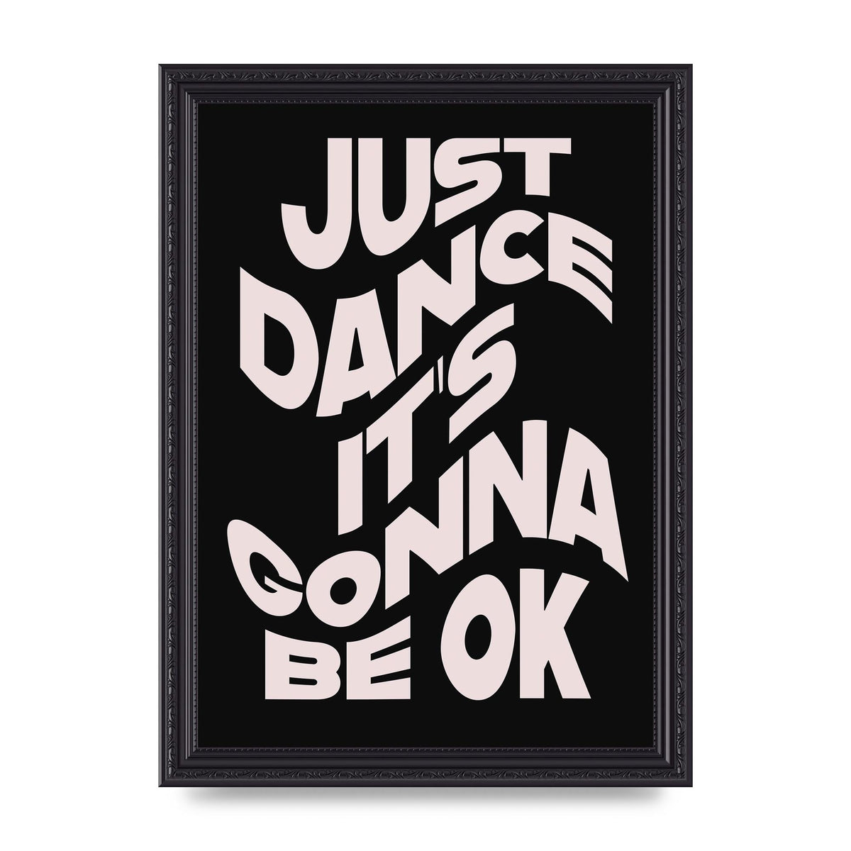 Just Dance Black Pink Wave" Printed Poster - A4 framed