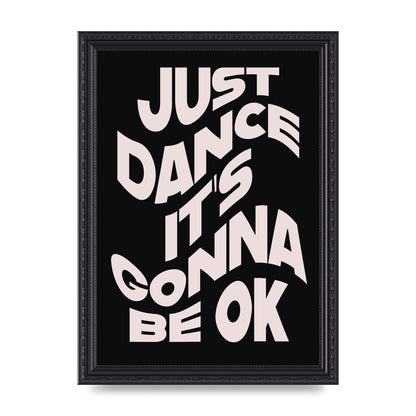 Just Dance Black Pink Wave" Printed Poster - A4 framed