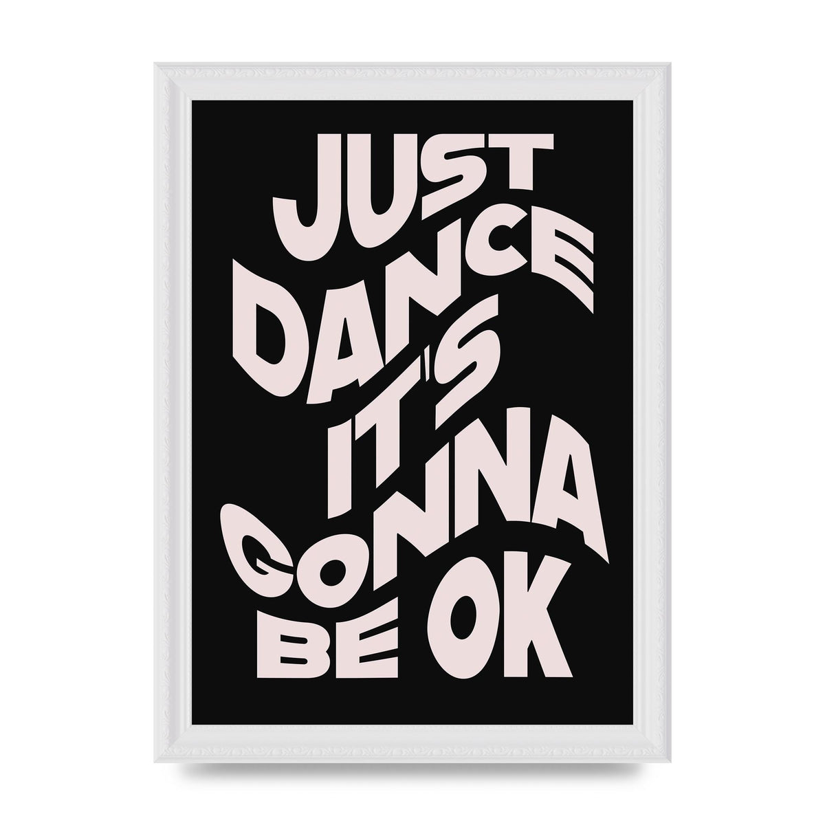 Just Dance Black Pink Wave" Printed Poster - A4 framed