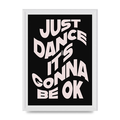 Just Dance Black Pink Wave" Printed Poster - A4 framed