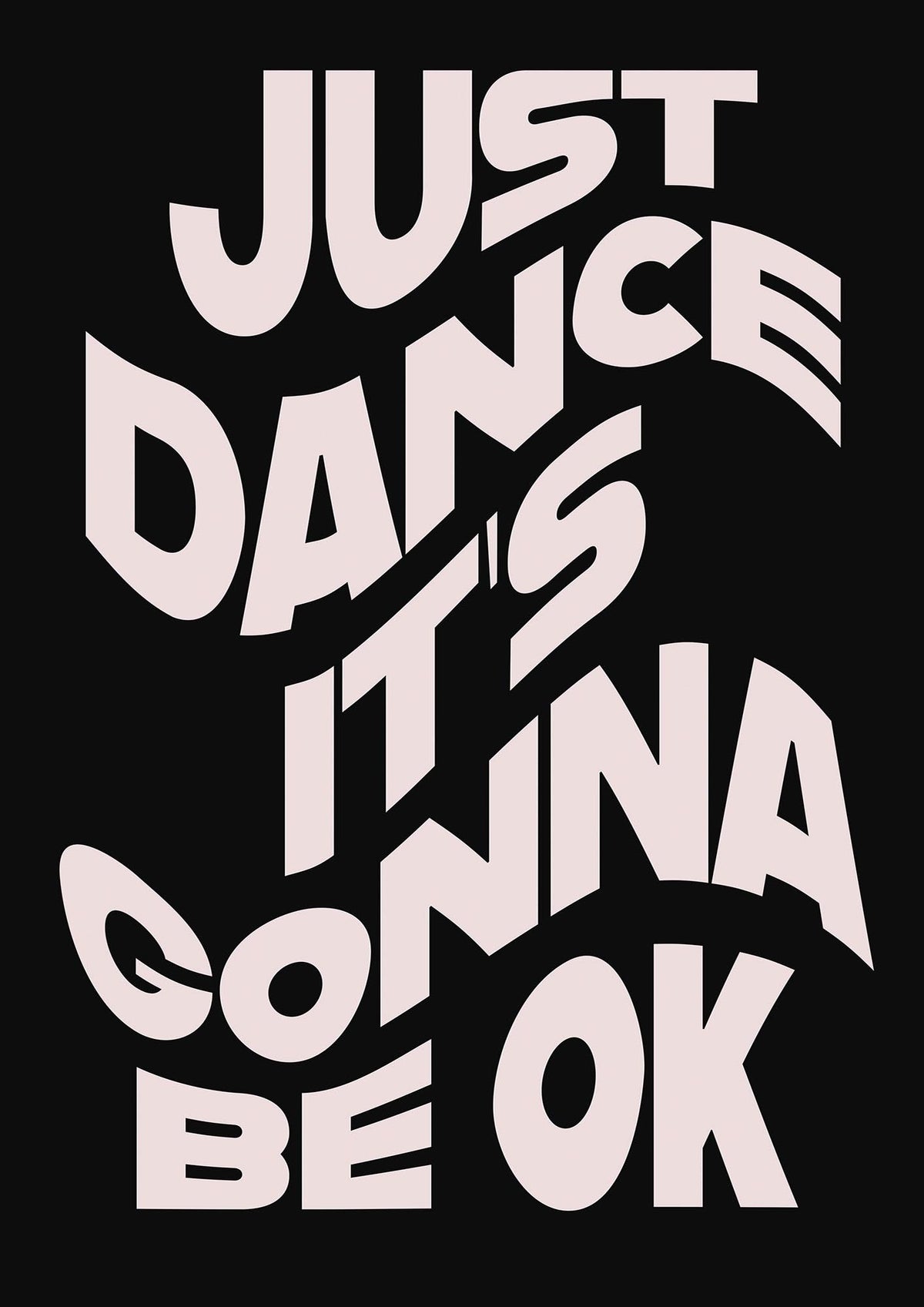 Just Dance Black Pink Wave" Printed Poster - detail