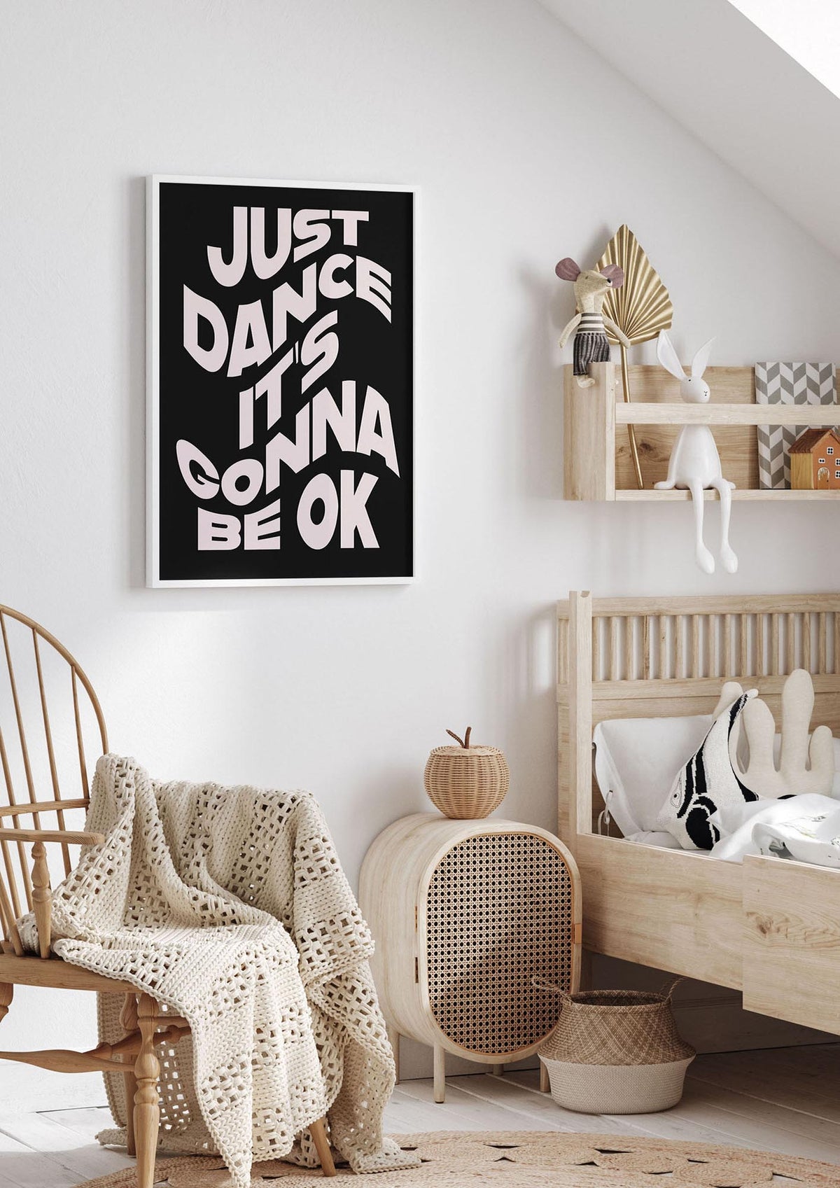 Just Dance Black Pink Wave" Printed Poster - nursery 1