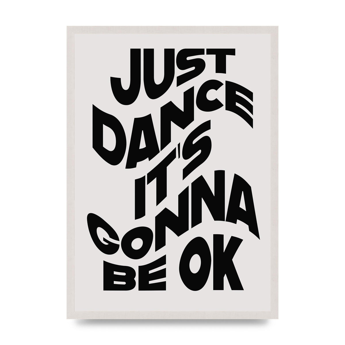 Just Dance Black White Wave" Wall Art - A2 framed