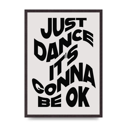 Just Dance Black White Wave" Wall Art - A2 framed