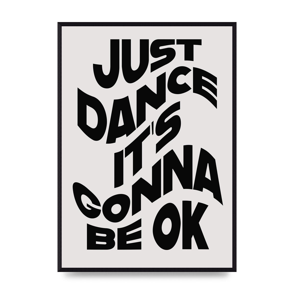 Just Dance Black White Wave" Wall Art - A2 framed