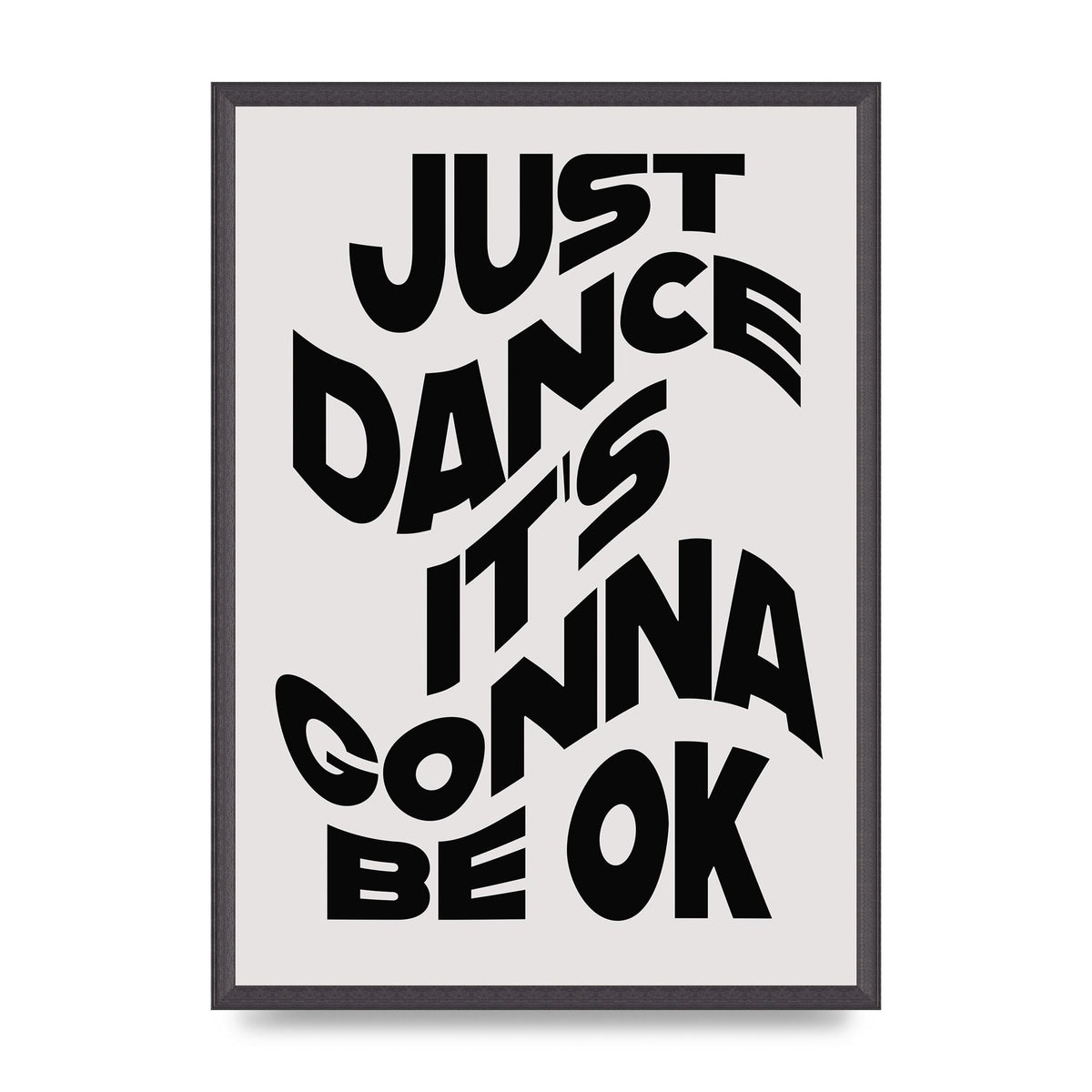 Just Dance Black White Wave" Wall Art - A2 framed
