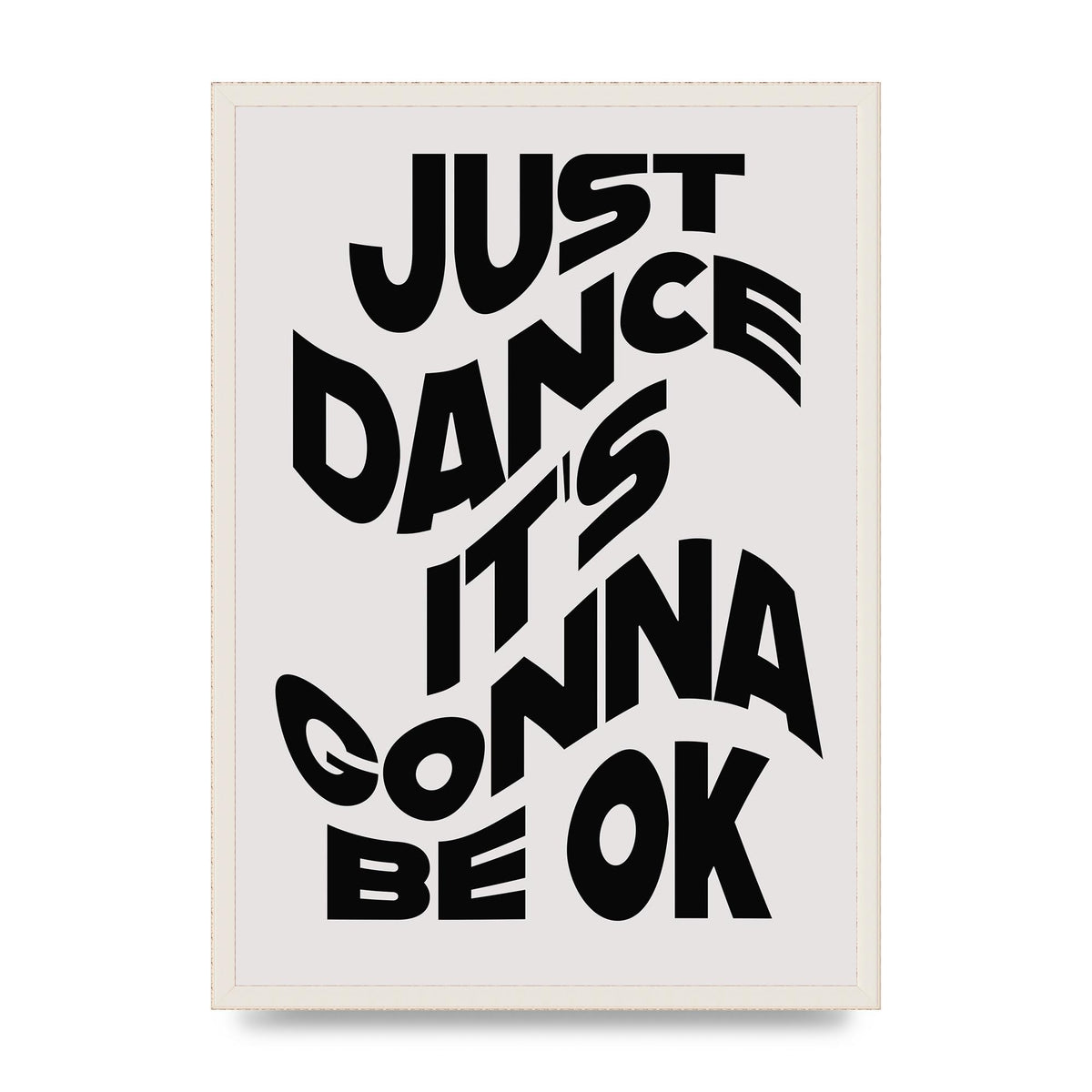 Just Dance Black White Wave" Wall Art - A2 framed