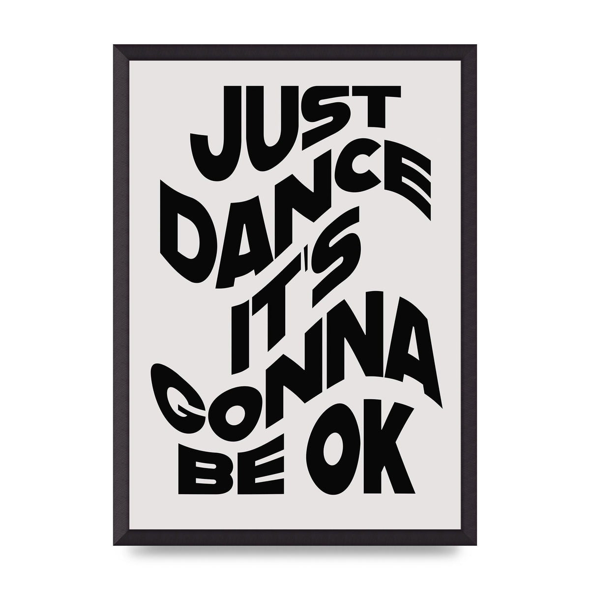 Just Dance Black White Wave" Wall Art - A2 framed