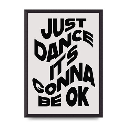 Just Dance Black White Wave" Wall Art - A2 framed
