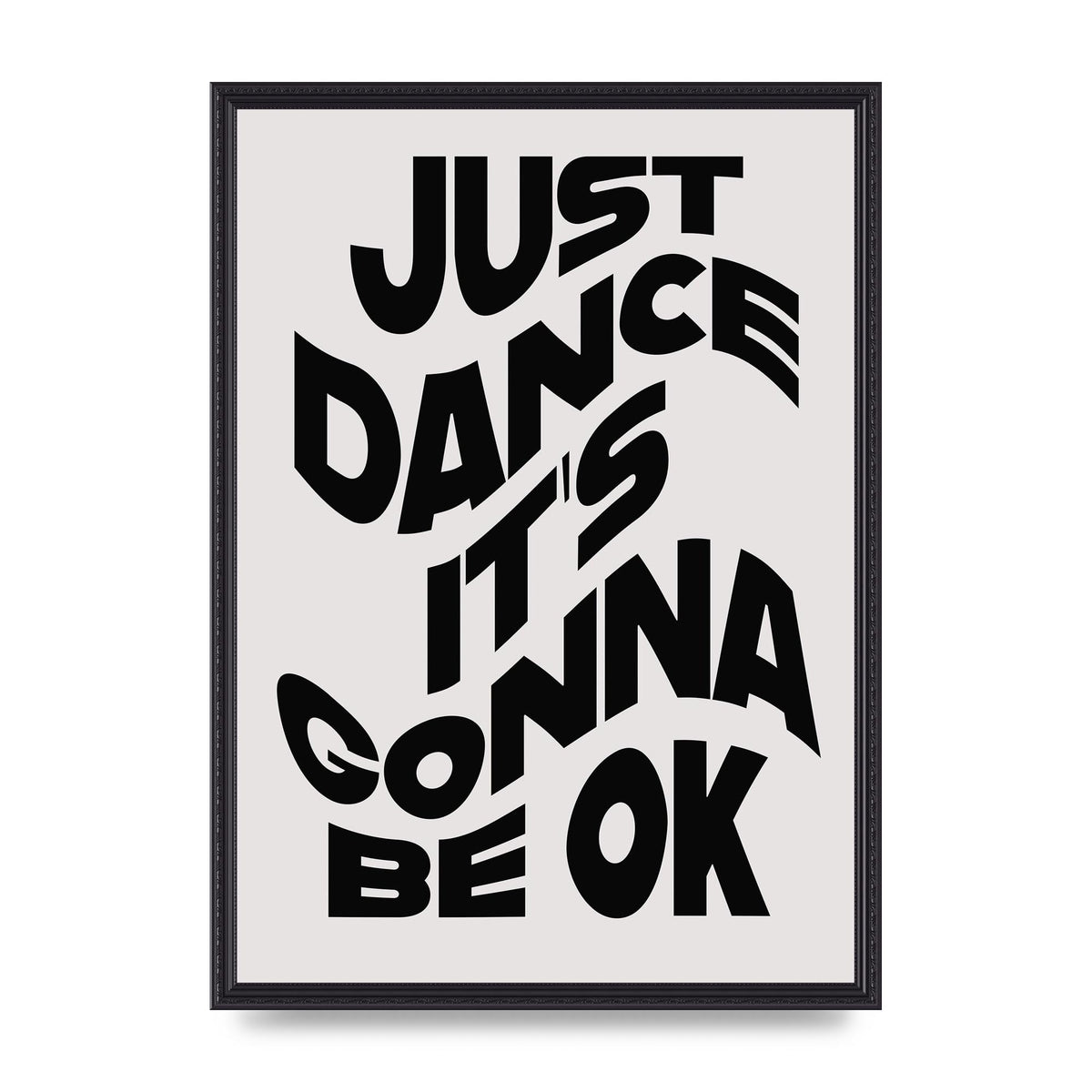 Just Dance Black White Wave" Wall Art - A2 framed