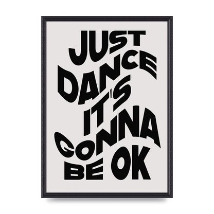 Just Dance Black White Wave" Wall Art - A2 framed