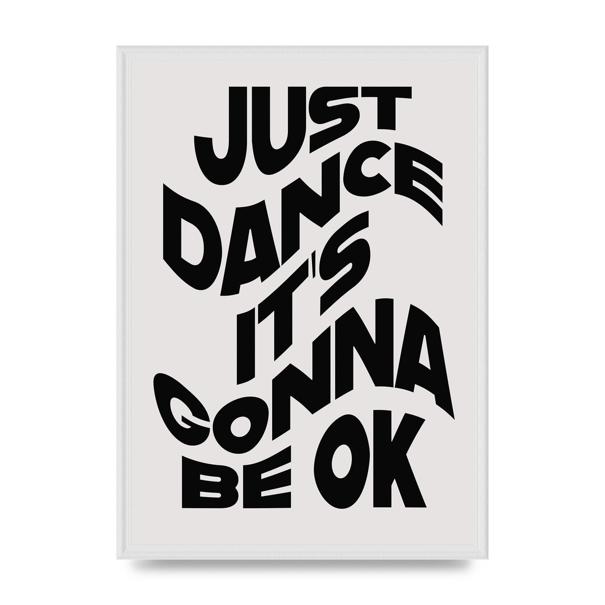 Just Dance Black White Wave" Wall Art - A2 framed