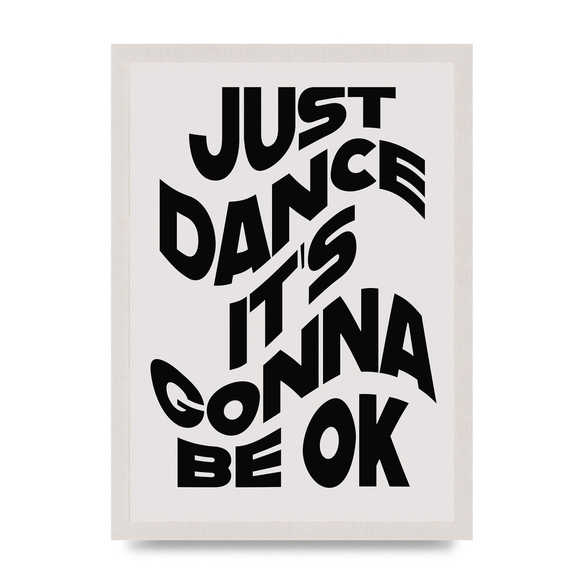 Just Dance Black White Wave" Wall Art - A3 framed