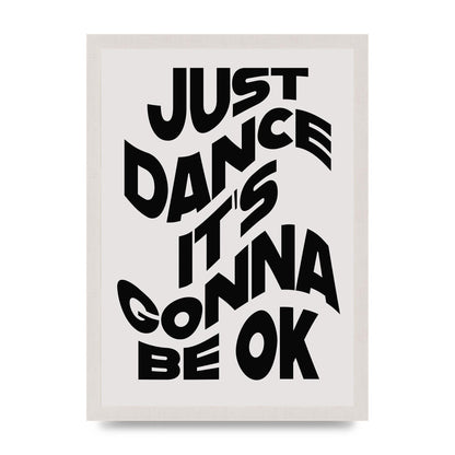 Just Dance Black White Wave" Wall Art - A3 framed