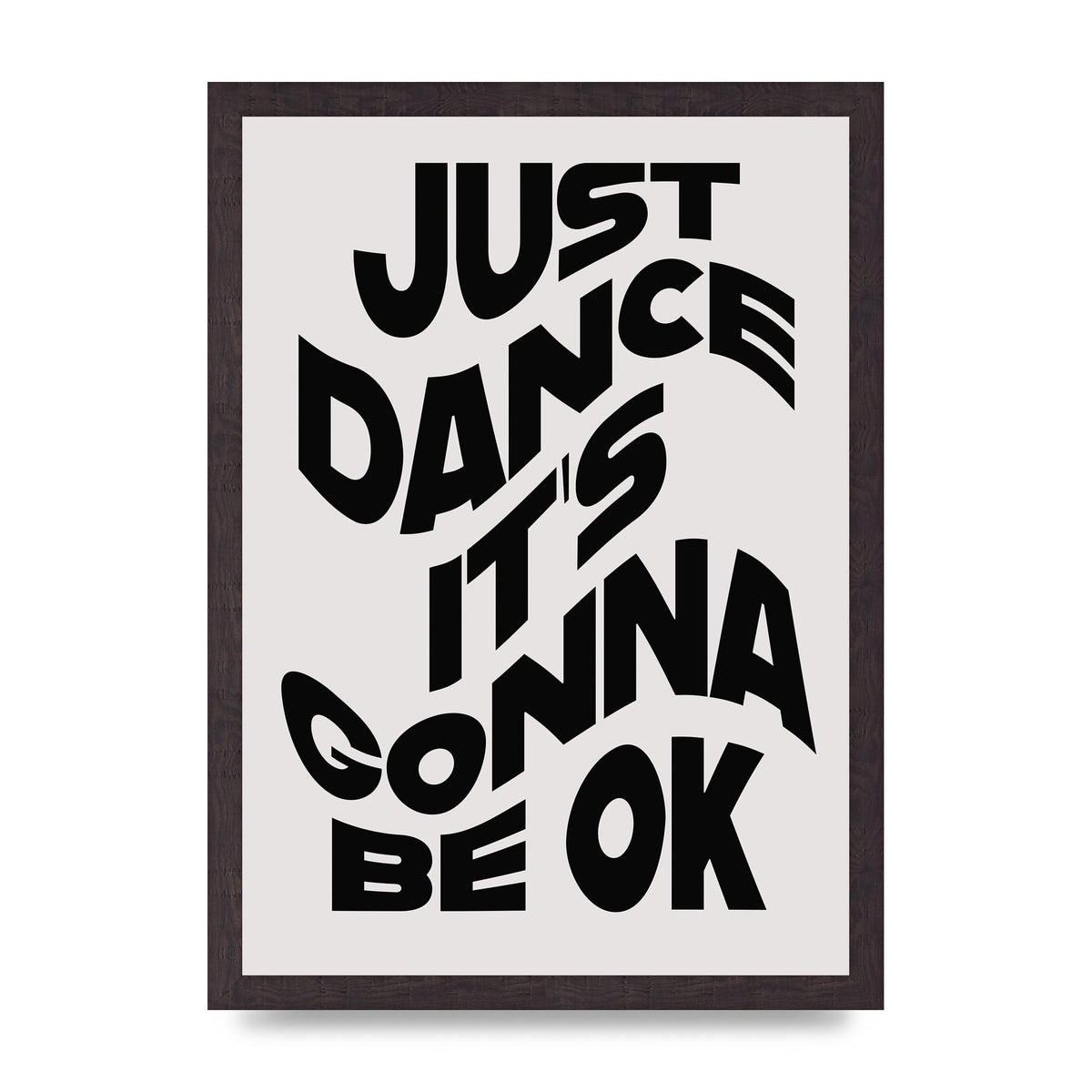 Just Dance Black White Wave" Wall Art - A3 framed