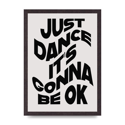 Just Dance Black White Wave" Wall Art - A3 framed