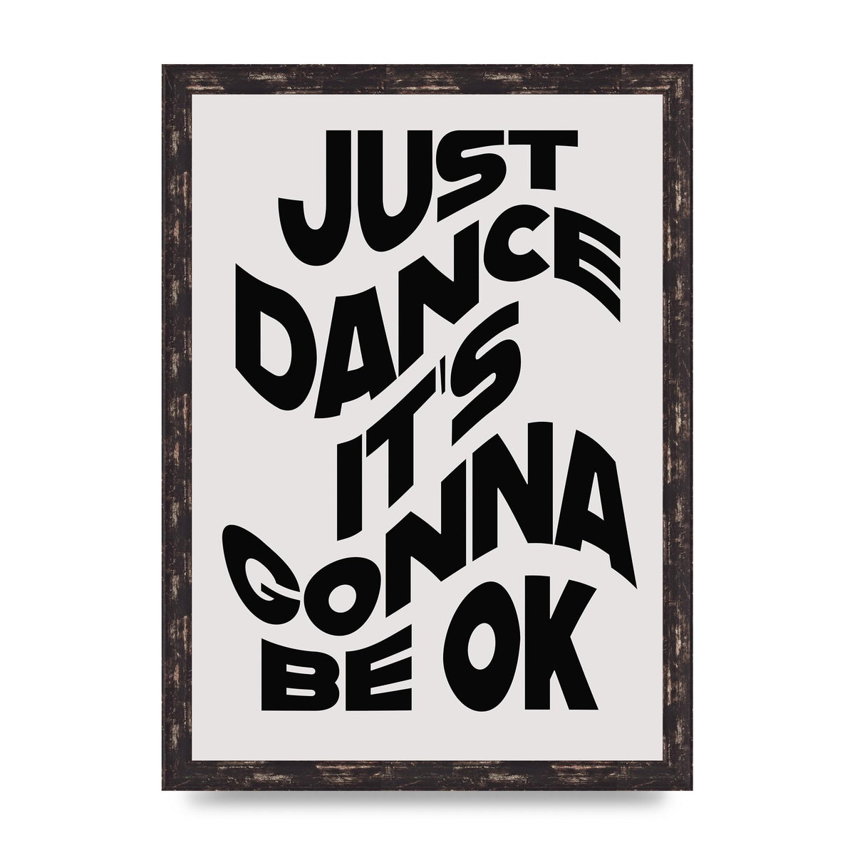 Just Dance Black White Wave" Wall Art - A3 framed