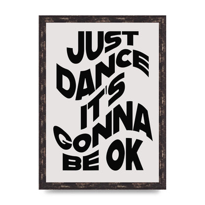 Just Dance Black White Wave" Wall Art - A3 framed