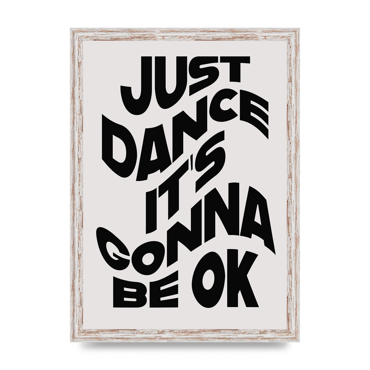 Just Dance Black White Wave" Wall Art - A3 framed