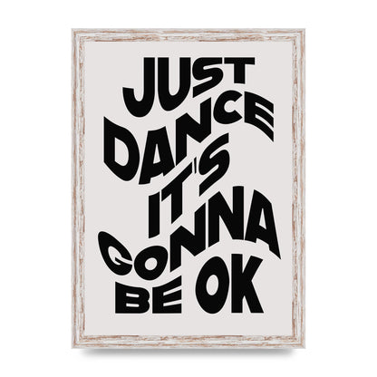 Just Dance Black White Wave" Wall Art - A3 framed